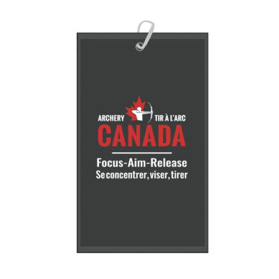 Focus-Aim-Release Printed Terry Cotton Blend Golf Towel - Originally $19.99 Thumbnail